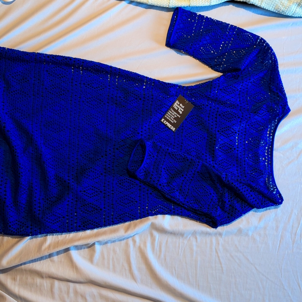 Express dress in royal blue.